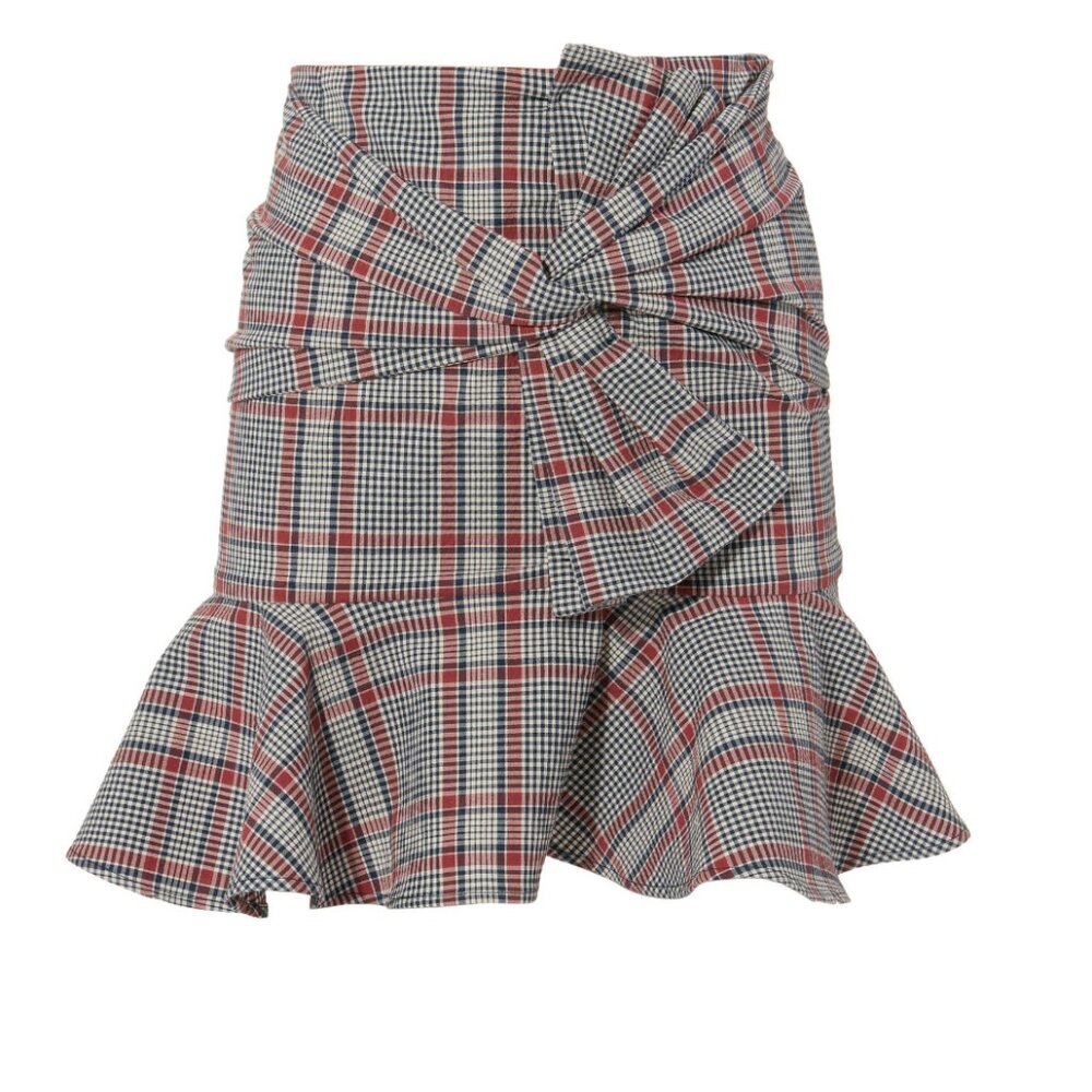 Veronica Beard Plaid Ruffled Mini Skirt Size 8